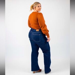 NWT Judy Blue High Waist Vintage Raw Hem Straight Leg Jeans in size 18W